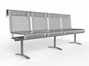 waiting room chair 4 seats 3D Модель