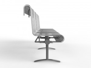 waiting room chair 4 seats 3D Модель