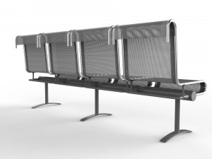 waiting room chair 4 seats 3D Модель