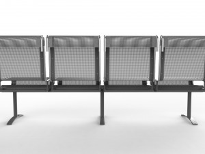 waiting room chair 4 seats 3D Модель
