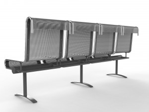 waiting room chair 4 seats 3D Модель