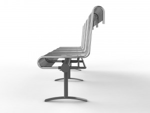 waiting room chair 4 seats 3D Модель