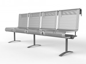 waiting room chair 4 seats 3D Модель