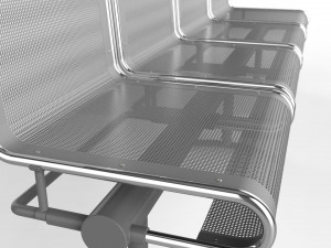 waiting room chair 4 seats 3D Модель