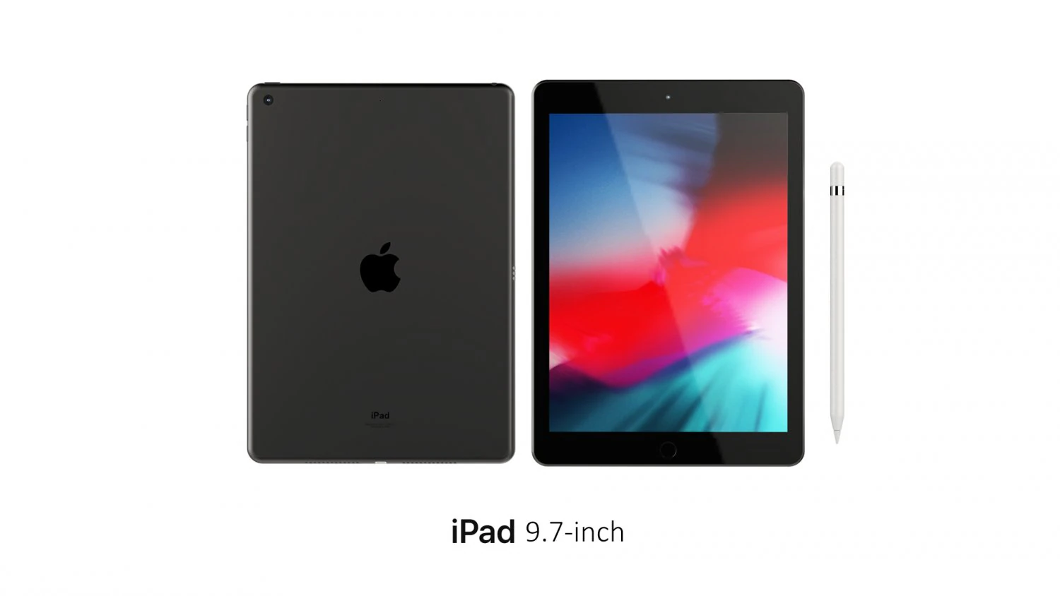 ipad 9 7-inch space gray 3D Model .c4d .max .obj .3ds .fbx .stl .blend 