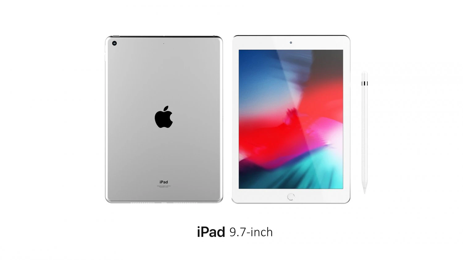 ipad 9 7-inch silver 3D Model .c4d .max .obj .3ds .fbx .stl .blend 
