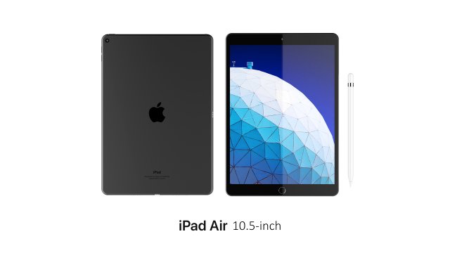ipad air 10 5-inch space gray Model 3D .c4d .max .obj .3ds .fbx .stl .blend 