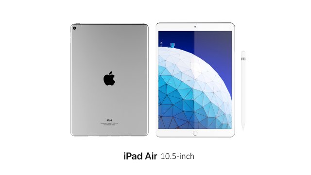 ipad air 10 5-inch silver Modelo 3D .c4d .max .obj .3ds .fbx .stl .blend 