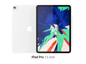 iPad Pro 11インチ シルバー 3Dモデル