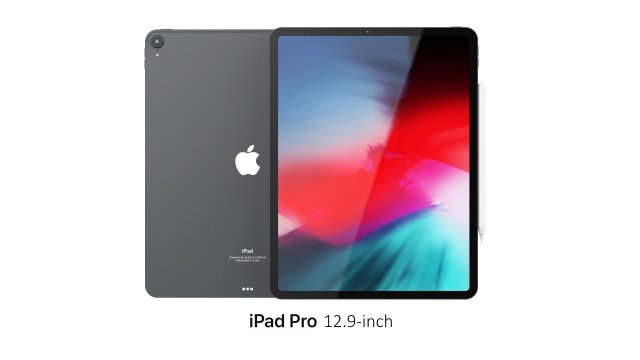 ipad pro 12 9-inch space gray 3D-Modell .c4d .max .obj .3ds .fbx .stl .blend 
