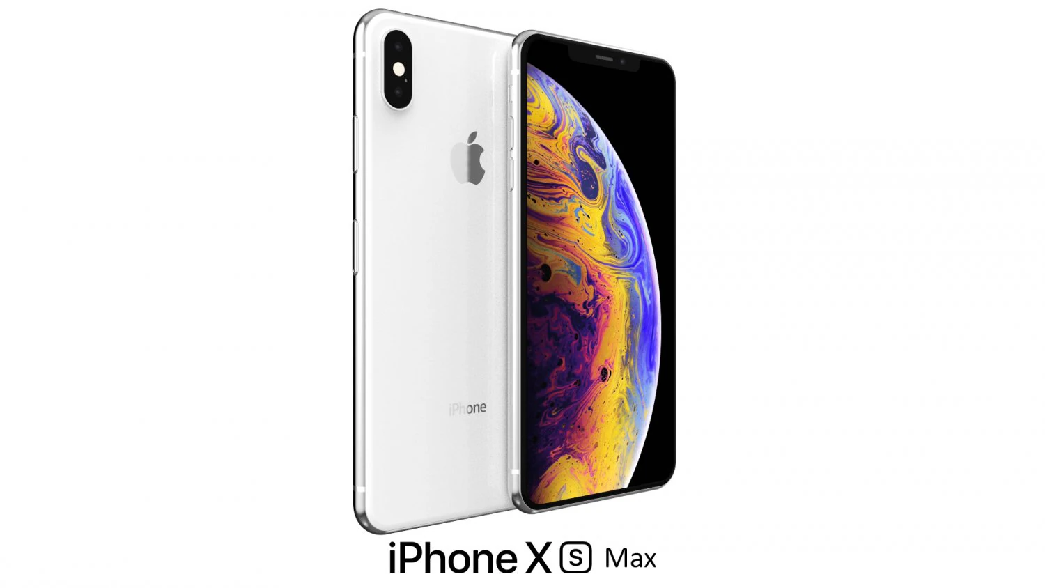 apple iphone xs max white 3D Model .c4d .max .obj .3ds .fbx .stl .blend 