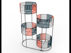 ariba woven four set tiered plant stand 3D Model