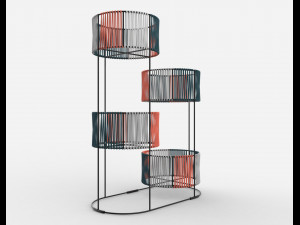 ariba woven four set tiered plant stand Modelo 3D
