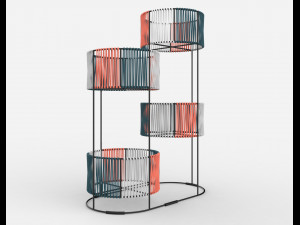 ariba woven four set tiered plant stand Modelo 3D