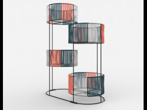 ariba woven four set tiered plant stand Modelo 3D