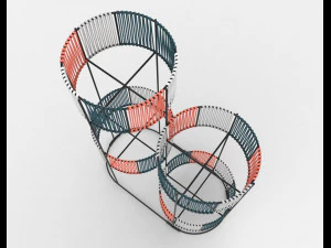 Ariba geweven plantenstandaard met vier niveaus 3D Model