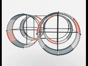 Ariba geweven plantenstandaard met vier niveaus 3D Model