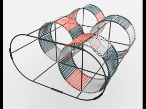 Ariba geweven plantenstandaard met vier niveaus 3D Model