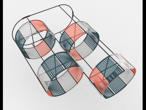 ariba woven four set tiered plant stand Modelo 3D