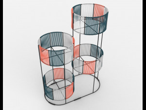 ariba woven four set tiered plant stand Modelo 3D
