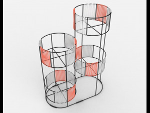 ariba woven four set tiered plant stand Modelo 3D