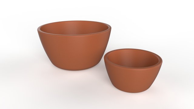 two bowls 3D Модель .c4d .max .obj .3ds .fbx .stl .blend 