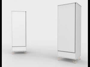 lemari pakaian tunggal elona Model 3D