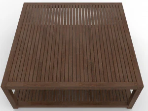 wooden center table 3D Model
