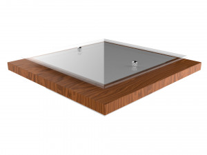 chandelier vitralys walnut wood Model 3D