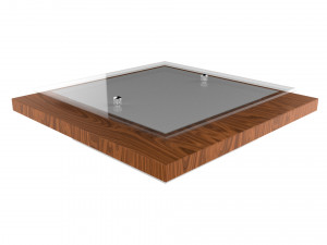 chandelier vitralys walnut wood Model 3D
