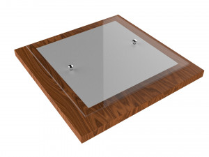 chandelier vitralys walnut wood Model 3D