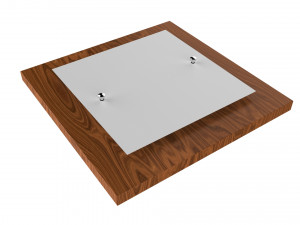 chandelier vitralys walnut wood Model 3D