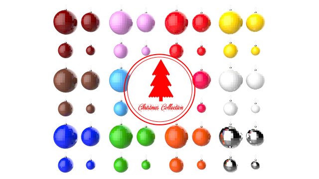 christmas tree decoration ball collection 02 3Dモデル .c4d .max .obj .3ds .fbx .stl .blend 