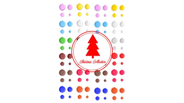 christmas tree decoration ball collection 03 Modelo 3D .c4d .max .obj .3ds .fbx .stl .blend 