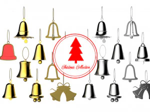 크리스마스 트리 장식 벨 컬렉션 3D 모델