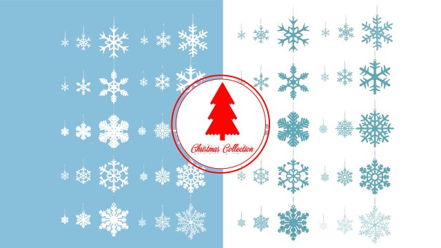 christmastree decoration snowflakes collection 3D-Modell .c4d .max .obj .3ds .fbx .stl .blend 