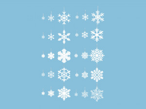christmastree decoration snowflakes collection 3D-Modell