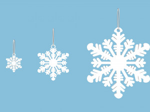 christmastree decoration snowflakes collection 3D-Modell