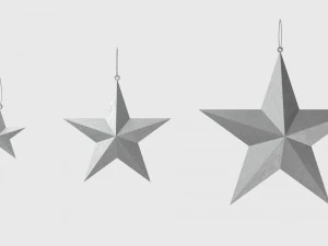 christmas tree decoration stars collection 3D Model