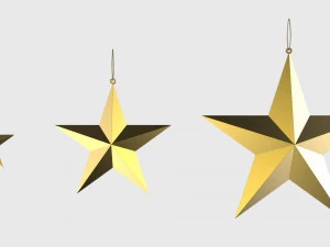 christmas tree decoration stars collection 3D Model