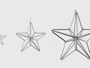 christmas tree decoration stars collection 3D Model