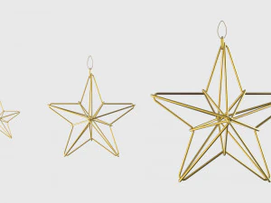 christmas tree decoration stars collection 3D Model