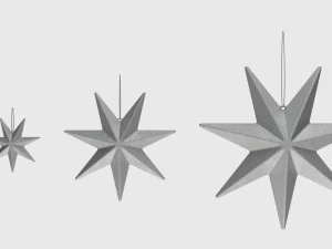 christmas tree decoration stars collection 3D Model