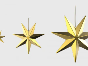 christmas tree decoration stars collection 3D Model