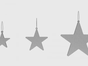 christmas tree decoration stars collection 3D Model