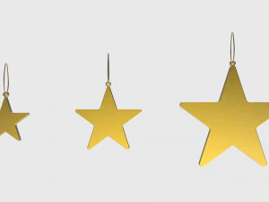 christmas tree decoration stars collection 3D Model