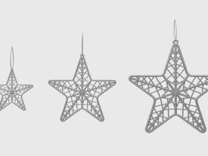 christmas tree decoration stars collection 3D Model