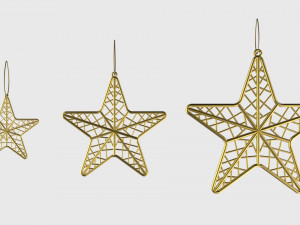 christmas tree decoration stars collection 3Dモデル
