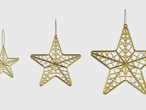 christmas tree decoration stars collection 3D Model