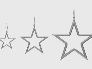 christmas tree decoration stars collection 3D Model